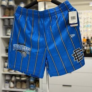 Eric Emanuel Blue and White Athletic Shorts